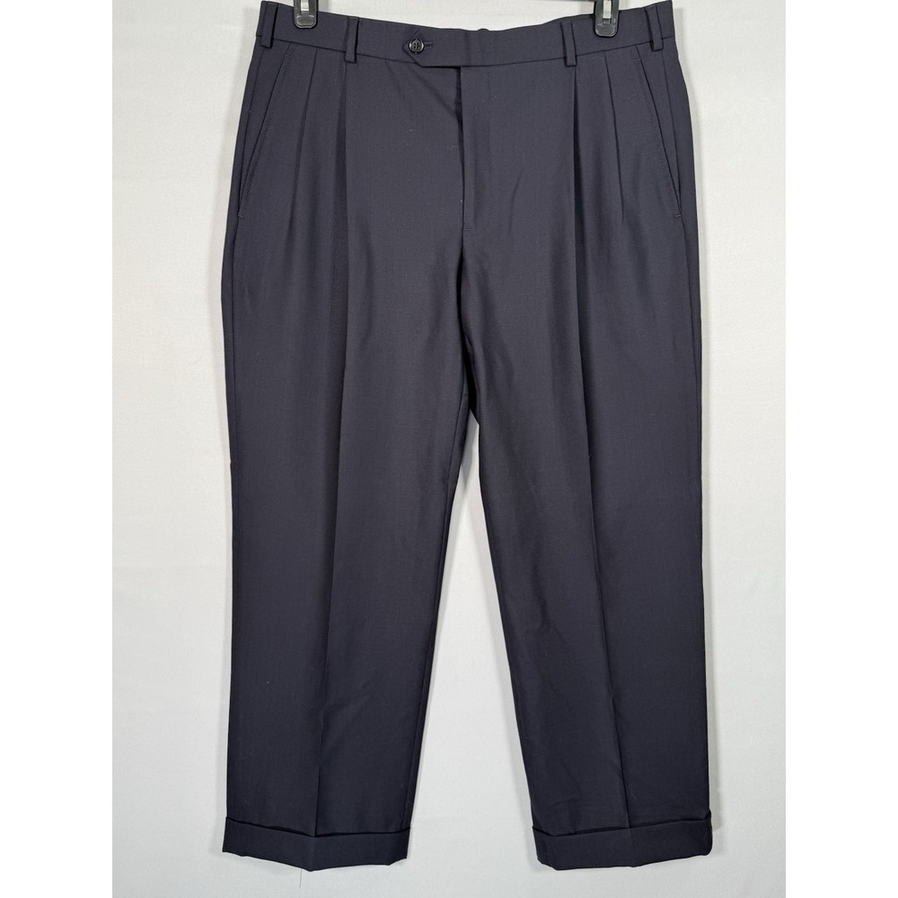 Brooks Brothers 346 Stretch Dress Pants Mens 35x29 Wool Blend Dark Gray Trousers